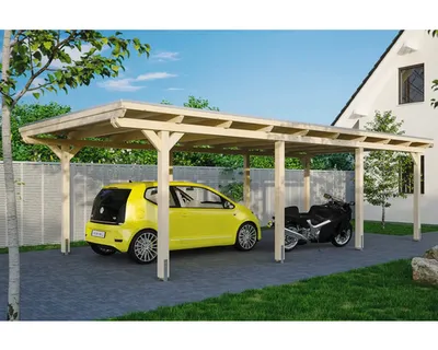 Produktbild von Einzelcarport SKAN HOLZ Emsland 404x846 cm mit EPDM-Folie natur