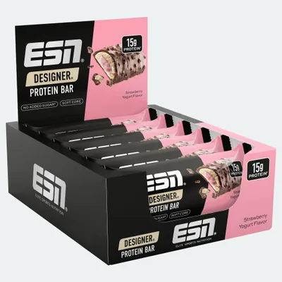 Produktbild von ESN Designer Protein Bar- 12x 45g Strawberry Yoghurt