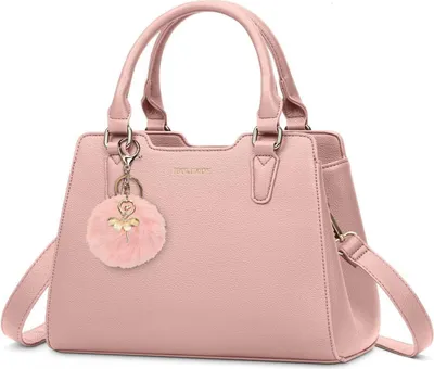 Produktbild von IGOLUMON Damen Handtasche Mittelgroß Leder Rosa Elegante Henkeltasche