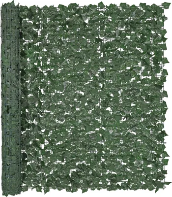 Produktbild von Efeu-Sichtschutzzaun, 1500 x 2490 mm Künstlicher grüner Wandschirm, Efeuzaun mit verstärkten Verbindungsstellen, Kunsthecken mit Weinblattdekoration für den Außenbereich, Garten, Terrasse