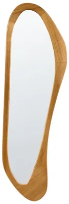 Zdjęcie produktu dla BELIANI Lustro ścienne jasnobrązowe 43 x 160 cm drewno paulownia dekoracja wisząca w stylu nowoczesnym