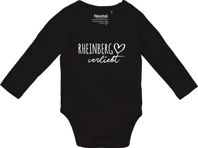 Produktbild von Huuraa Baby Body Rheinberg verliebt 74 Black  Baumwolle Fairtrade Langarmbody Geschenkidee