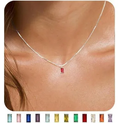 Productafbeelding van Ketting voor dames, 14K verguld/925 sterling zilver, met geboortesteen hanger, 40+7 cm, juli