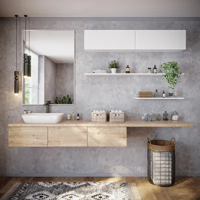 Produktbild von PLATAN ROOM Badschrank Hängeschrank 160 (2x80) x 30 x 25cm Matt Badezimmerschrank hängend Wandschrank für Bad weiß