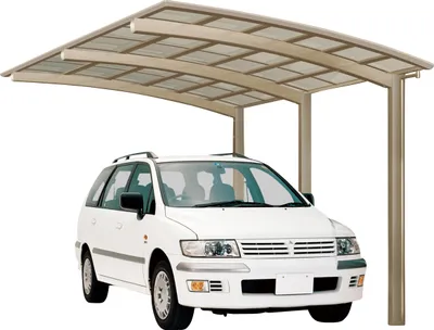 Produktbild von Carport Bogendach Aluminium Garage freistehend XIMAX Portoforte Typ 110 4954x2704 mm Edelstahl-Look
