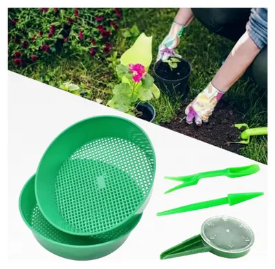 Produktbild von Gartensieb 5-teiliges Set aus Kunststoff für Gartenarbeiten