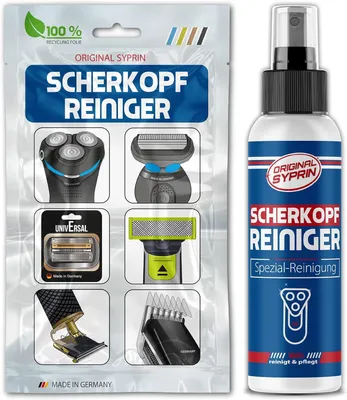 Produktbild von Original Syprin Scherkopfreiniger für Rasierer Haarschneider – Reinigungsflüssigkeit für Haarschneidemaschinen Trimmer Barttrimmer