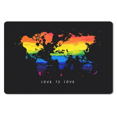 Produktbild von MuchoWow® Schreibtischunterlage Weltkarte - Stolz - Liebe 60x40 cm - XXL Mauspad - Großes Mauspad