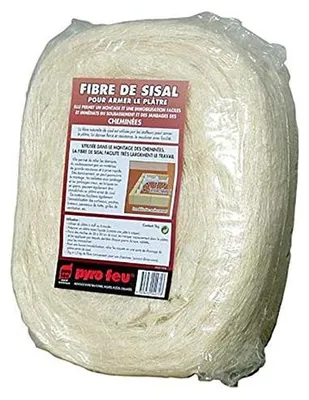 Obrázek produktu pro Pyrofeu 24971-6, sisalová vlákna (balení 1 kg, bílá barva), určená pro montáž krbů a k