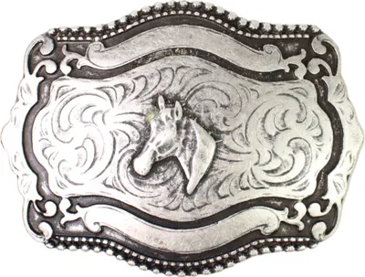 Produktbild von FRONHOFER Pferdekopf Gürtelschnalle silber, Westernschnalle, 4 cm