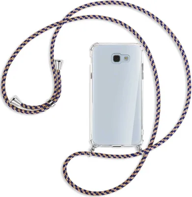 Produktbild von Handykette Backcover-Schutzhülle mit Band (Metall silberfarben) für Samsung Galaxy A5 2017 - blau+beige