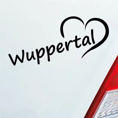 Produktbild von Auto Aufkleber Wuppertal Herz Stadt City Liebe Love Heart 19,5x8 cm Schwarz Matt Sticker Heckscheibenaufkleber