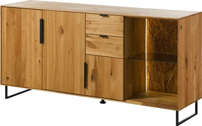 Image de MASSIVMOEBEL24 | Buffet 160x43x79 en bois de Chêne sauvage  naturel huilé LINDAU #08