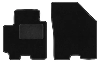 Produktbild von Velours-Fußmatten Vorne passend für Suzuki Baleno II (Schrägheck, Bj. 2015-) –  schwarz, passgenau, mit Befestigungen set 2 Stk. - STANDARD