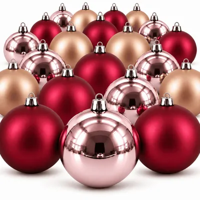 Produktbild von Weihnachtskugeln Outdoor 24er Set Ø10cm Christbaumkugeln Rosa Pink Wetterfest