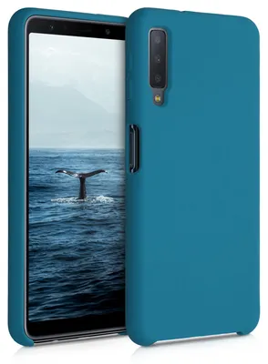 Produktbild von kwmobile Handyhülle für Samsung Galaxy A7 (2018) Hülle - Case Silikon - Kabelloses Laden - Schutzhülle Cover in Petrol matt