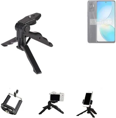 Produktbild von K-S-Trade Stativ Tisch-Ständer Dreibein Handy-Stativ Ständer kompatibel mit Infinix Hot 12i Mini-Stativ Smartphone Tripod Handy-Stativ aus Plastik