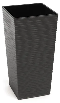 Obrázok produktu pre Veľký plastový kvetináč s vyberateľnou vnútornou vložkou, 19 x 19 cm