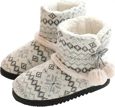 Produktbild von Hausschuhe Hüttenschuh Hohe Gefüttert Hüttenstiefel rutschfest Winter Pantoffeln für Uni-Erwachsene