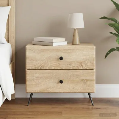 Image de vidaXL Table de chevet en chêne Sonoma 62 x 34,5 x 47,5 cm, aggloméré