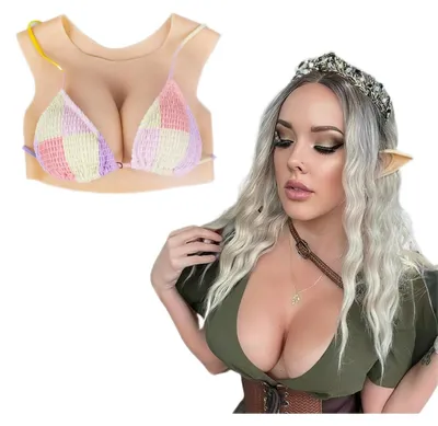 Image de Prothèses mammaires en silicone, forme ronde, col en forme de cercle, taille B à G, pour personnes pratiquant le crossdressing