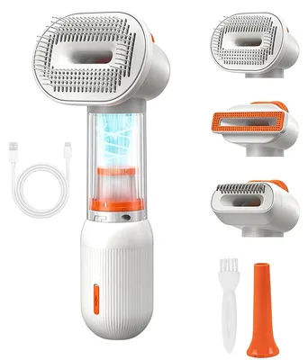 Produktbild von Staubsauger Hundebürste 4 in 1, Tierhaarentferner elektrisch, Unterwolle entfernen, Fellpflege & Entfilzung, wiederaufladbar, leise