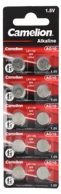 Produktbild von 10 Stück Knopfzelle LR54, AG10, LR54, LR1130, 189, RW89