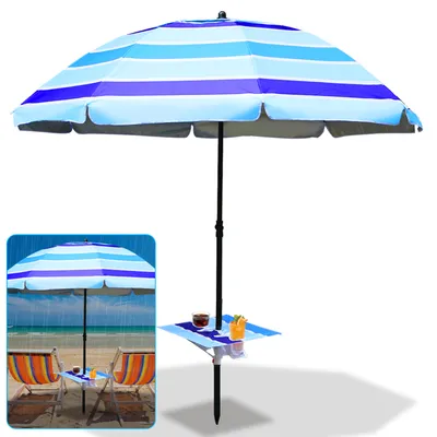 Zdjęcie produktu dla Parasol plażowy Clanmacy 210 cm – z torbą – parasol plażowy, ogrodowy, balkonowy z kołkiem do wbijania w ziemię