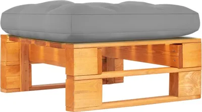 Image de Tabouret de jardin en bois de pin imprégné brun miel