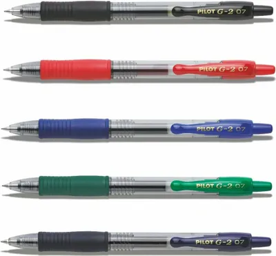 Produktbild von Pilot G2-07 - 5er-Set schwarz, rot, blau, grün, schwarzblau