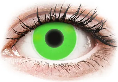 Produktbild von ColourVUE Crazy Glow Green - ohne Stärke (2 Linsen) Stärke: 0.00, BC: 8.60, DIA: 14.00