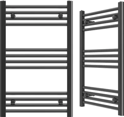 Immagine prodotto di Radiatore per bagno Granitan | Breno - 50x80 cm - Nero - Design moderno - Scaldasalviette