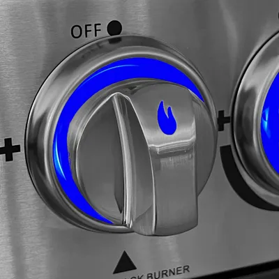 Produktbild von ALLGRILL Metallguss Drehknöpfe mit LED-Beleuchtung und Farbwechsler für CHEF Gasgrills (50-)