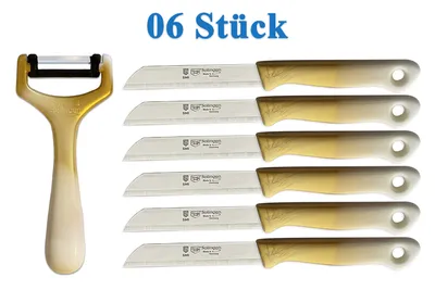 Produktbild von SMI 6-tlg Solingen Schälmesser Sparschäler Gemüsemesser Obstmesser