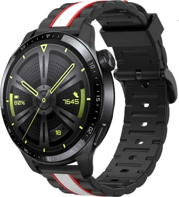 Produktbild von Strap-it Huawei Watch GT 3 46mm Special Edition Armband (Schwarz/Weiß)