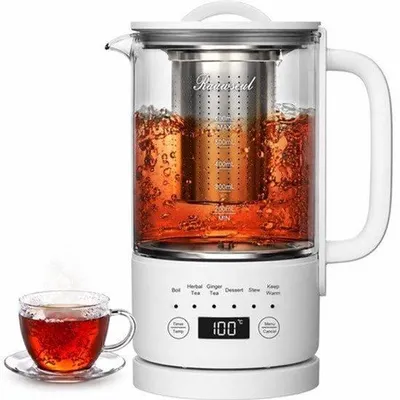 Obrázek produktu pro Skleněná konvice na vodu, objem 0,6 l, výkon 500 W, regulace teploty, dotykové ovládání