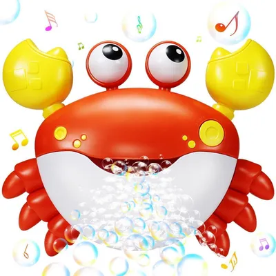 Produktbild von Baby Badewannenspielzeug Krabbe Badespielzeug Bubble Mit Musik ab 1 2 3 4 Jahr Wasserspielzeug Kinder Geschenke für Jungen und Mädchen