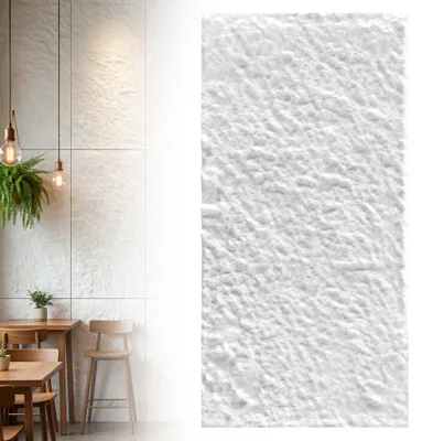Image de Panneaux muraux 3D effet pierre CEEDIR, lot de 3, 120 x 60 cm, 0,72 m², revêtement mural enPolyuréthaneeffet roche, dalles décoratives pour murs intérieurs de salon, blanc