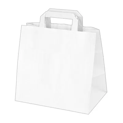 Produktbild von 100x GASTRO Papiertragetaschen 25 x 26 x 17 cm mit EAN-Code weiss