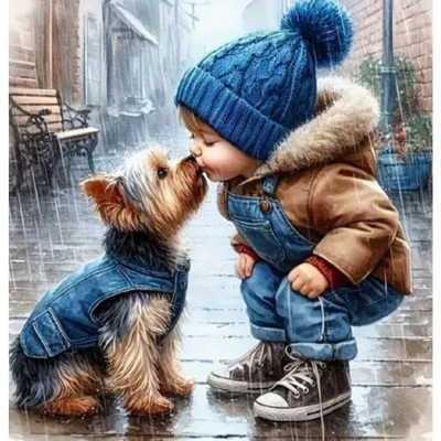 Immagine prodotto di NORIMPEX Diamantov: ragazzino con cane, 30x40 cm