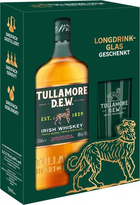 Produktbild von Tullamore DEW Triple Distilled - Irish Whiskey - Longdrink-Glas Geschenkset