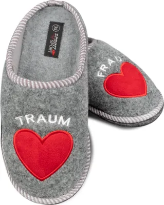 Produktbild von Sprint Sport Damen Pantoffeln Traumfrau, Hausschuhe Indoor rutschfeste Slippers, Größe 41, Grau