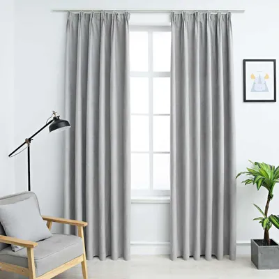 Zdjęcie produktu dla VIDAXL -Vorhänge Blackout mit Haken 2 PCs 140x225 cm grau