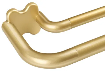 Produktbild von USFOOK Gold Doppelte Gardinenstange 80 bis 150 cm, 19 mm Verdunkelungsvorhangsta