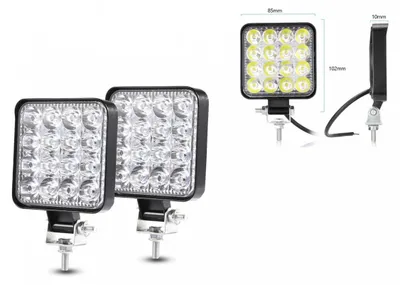 Produktbild von 2er-Set 48W Mini-LED-Scheinwerfer / Halogen-Tagfahrlicht 12V-24V für Auto, Offroad, Bus, Van, Lkw