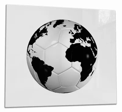 Produktbild von Wallario Herdabdeckplatte aus Glas, Größe 60 x 52 cm 1-teilig, Motiv Planet Fußball