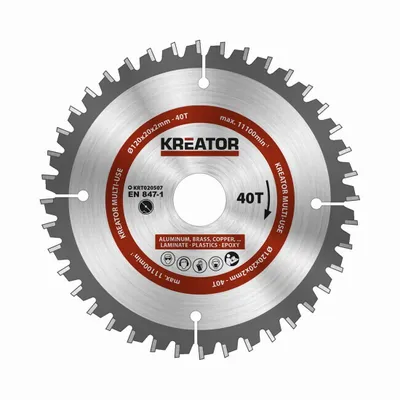 Immagine prodotto di Lama circolare HSS multiuso per metallo e legno Ø 120 mm con 40 denti KRT020507