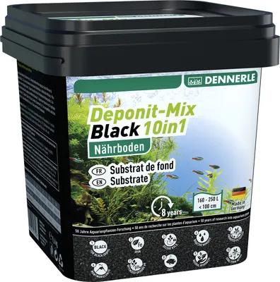 Produktbild von Dennerle Deponit Mix Pro Black, 9,6 kg - Dunkler Multimineral-Nährboden für Süßwasser-Aquarien