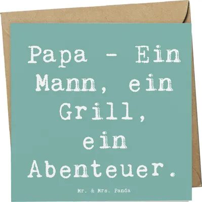 Produktbild von Mr. & Mrs. Panda Glückwunschkarte Spruch Papa Abenteuer - Meeresbrise - Geschenk, Dad, faltkarte, Jubiläen, Daddy, Klappkarte, doppelkarte, Familienleben, Geschenke