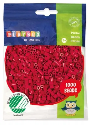 Produktbild von Playbox Bügelperlen Himbeerrot 5mm 1000 Stück